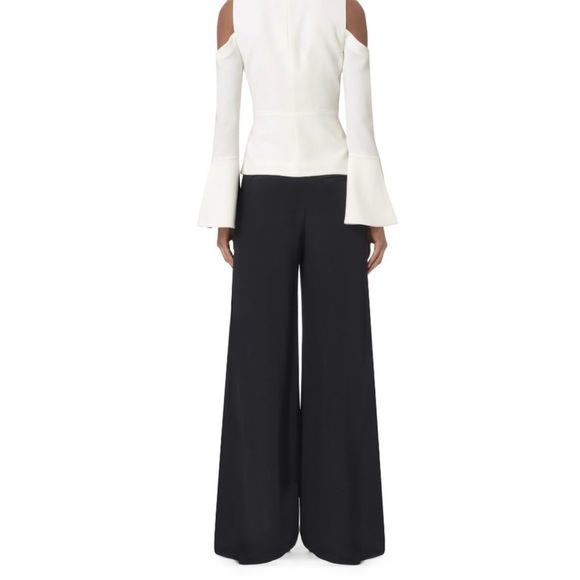 ALEXIS White Noere Cold Shoulder Asymmetrical Tux Top - Picture 2 of 4